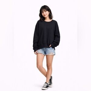 Xersion Black Oversized Sweatshirt XXL — Cozy Cotton Blend